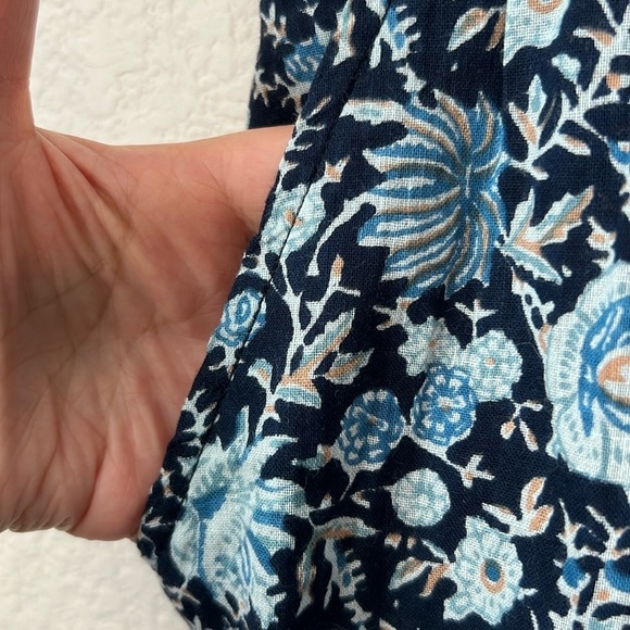 St. Roche Yucca Ankle Crop Tapered Pants In Blue Floral Size M - Picture 6 of 10